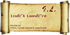Izsák Leonárd névjegykártya