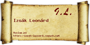 Izsák Leonárd névjegykártya