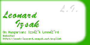 leonard izsak business card
